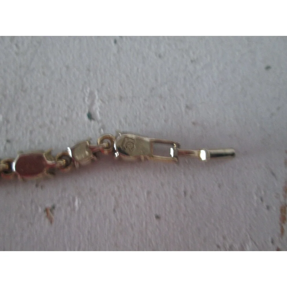 Lauren Conrad Gold tone w Amber Rhinestone Tennis Bracelet & CZ Sterling Earring